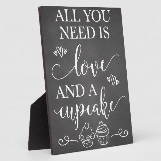 必要なのは愛とカップケーキ結婚の看板 フォトプラーク (側面)