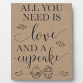 必要なのは愛とカップケーキ結婚の看板 フォトプラーク (正面)