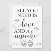必要なのは愛とカップケーキ結婚の看板 招待状 (正面)