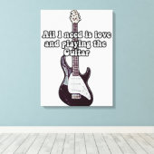 必要なのは愛とギタ遊ーだけだ。ヴィンテージ キャンバスプリント (インサイチュ (ウッドフロア))