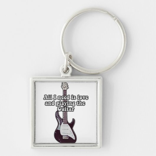 必要なのは愛とギタ遊ーだけだ。ヴィンテージ キーホルダー (正面)