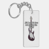 必要なのは愛とギタ遊ーだけだ。ヴィンテージ キーホルダー (正面左)