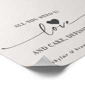 必要なのは愛とケーキのオフホワイトのサイン結婚だけだ ポスター (角)