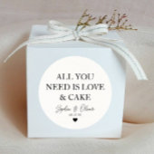 必要なのは愛とケーキのハート結婚式の引き出物 ラウンドシール