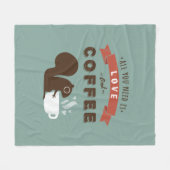 必要なのは愛とコーヒーだけだ |かわいいリス フリースブランケット (正面(横))