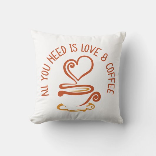 必要なのは愛とコーヒーだけだ クッション (正面)