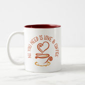 必要なのは愛とコーヒーだけだ ツートーンマグカップ (左)