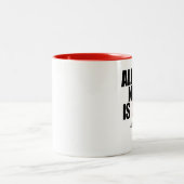 「必要なのは愛とコーヒーだけだ」 2トン ツートーンマグカップ (中央)