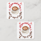 必要なのは愛とコーヒーだけ スクエア名刺 (正面/裏面)