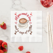 必要なのは愛とコーヒーだけ 縁ありランチョンナプキン (インサイチュ)