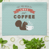 必要なのは愛とコーヒー – リス キッチンタオル (折り畳み)
