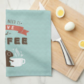 必要なのは愛とコーヒー – リス キッチンタオル (四つ折り)