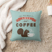 必要なのは愛とコーヒー – リス クッション (ブランケット)