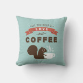 必要なのは愛とコーヒー – リス クッション (正面)