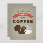 必要なのは愛とコーヒー – リス ポストカード (正面/裏面)