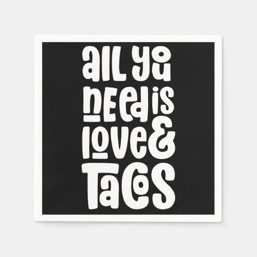 必要なのは愛とタコスだけだ スタンダードカクテルナプキン (正面)
