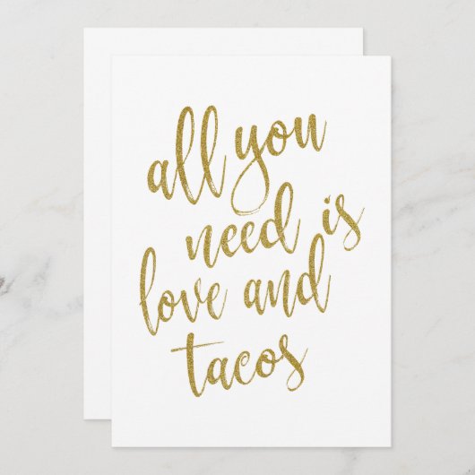 必要なのは愛とタコスのサインだ手頃け 招待状 (正面/裏面)