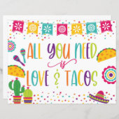 必要なのは愛とタコスのサイン – 白 (正面/裏面)