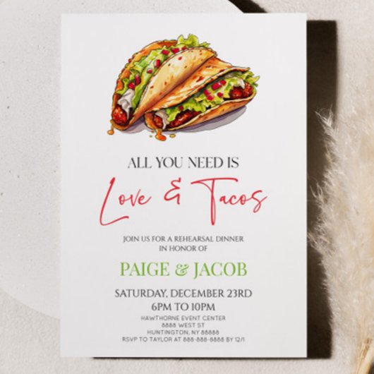 必要なのは愛とタコスのリハーサルディナー 招待状