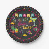 必要なのは愛とタコスの紙プレート- Blk ペーパープレート (正面)