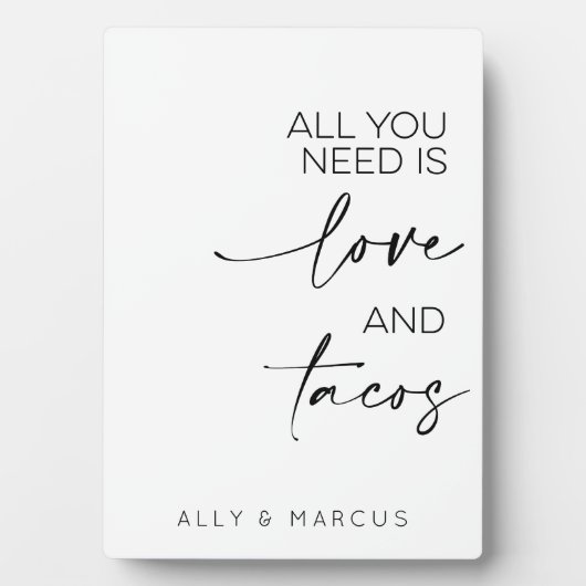 必要なのは愛とタコスの食結婚品表だけだ フォトプラーク (正面)