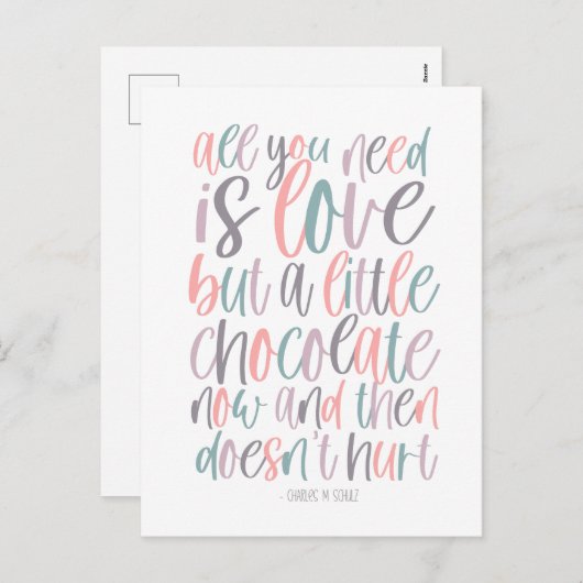 必要なのは愛とチョコレートバレンタインデー シーズンポストカード (正面/裏面)