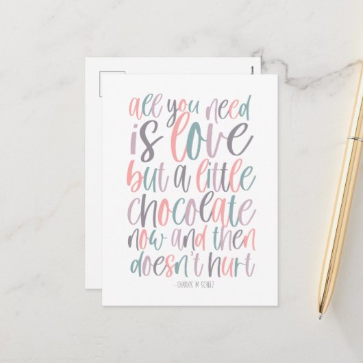 必要なのは愛とチョコレートバレンタインデー シーズンポストカード (正面/裏面インサイチュ)