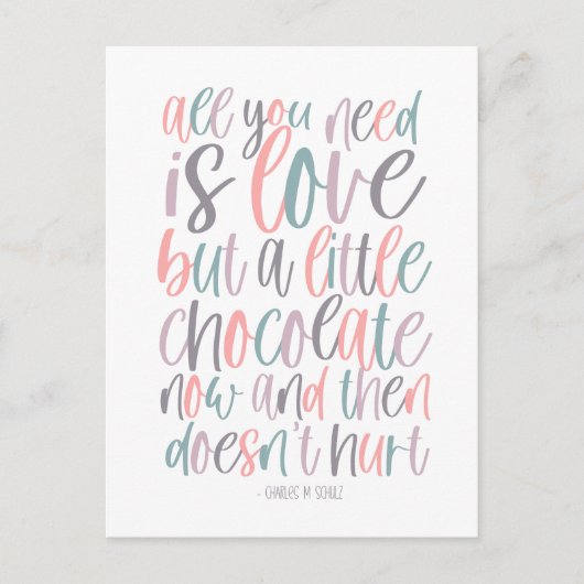 必要なのは愛とチョコレートバレンタインデー シーズンポストカード (正面)