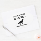 必要なのは愛とドイツの羊飼い犬のおもしろい 楕円形シール (封筒)