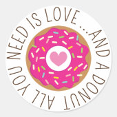 必要なのは愛とドーナツのウェディングラベル ラウンドシール (正面)