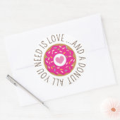 必要なのは愛とドーナツのウェディングラベル ラウンドシール (封筒)