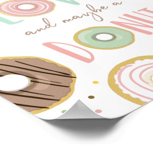 必要なのは愛とドーナツ女の子誕生日サイン ポスター (角)