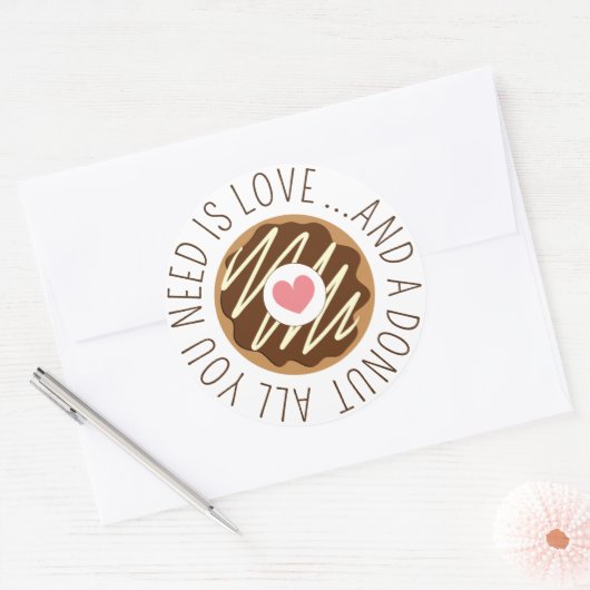 必要なのは愛とドーナツ結婚式の引き出物 ラウンドシール (封筒)