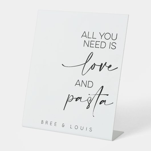 必要なのは愛とパスタの食結婚品表だけだ 台座サイン (正面)