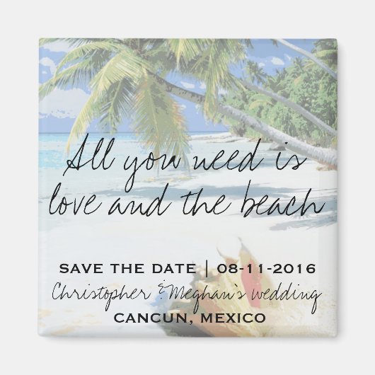 必要なのは愛とビーチ救日 マグネット (正面)