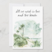 必要なのは愛とビーチ結婚式招待状 招待状 (正面)