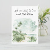 必要なのは愛とビーチ結婚式招待状 招待状 (スタンド正面)