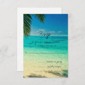 必要なのは愛とビーチ結婚式RSVP 出欠カード (正面/裏面)