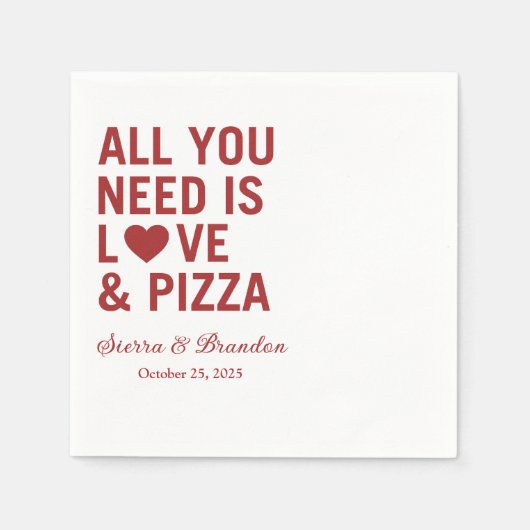 必要なのは愛とピザのナモダンプキン結婚だけだ スタンダードカクテルナプキン (正面)