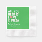 必要なのは愛とピザのナモダンプキン結婚だけだ 縁ありカクテルナプキン (正面)