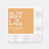 必要なのは愛とピザのナモダンプキン結婚だけだ 縁ありカクテルナプキン (正面)