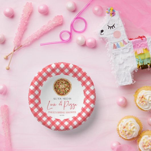 必要なのは愛とピザのブライダルシャワー ペーパーボウル (パーティー)