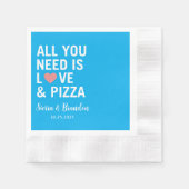 必要なのは愛とピザのモダン結婚だけ 縁ありカクテルナプキン (正面)