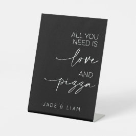 必要なのは愛とピザのモノクロ結婚だけだ 台座サイン