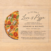 必要なのは愛とピザのリハーサルディナー アクリル招待状 (正面)