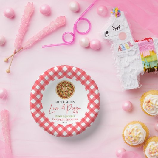 必要なのは愛とピザカップルのシャワー ペーパーボウル (パーティー)