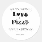 必要なのは愛とピザブライダルシャワー ラウンドシール (正面)