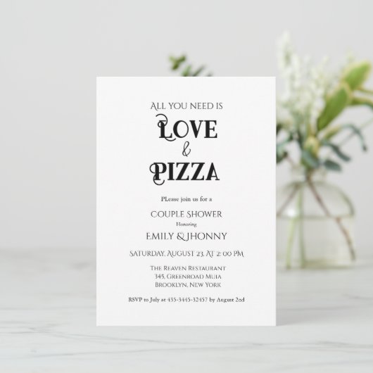 必要なのは愛とピザブライダルシャワー 案内状 (スタンド正面)