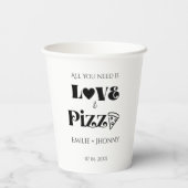 必要なのは愛とピザブライダルシャワー 紙コップ (裏面)