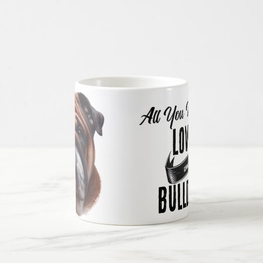 必要なのは愛とブルドッグだけだ コーヒーマグカップ (中央)